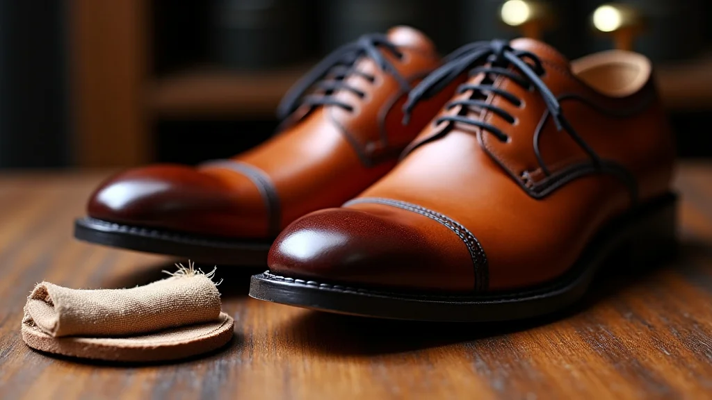 The image shows a curated collection of essential leather shoe care products for your guide.
